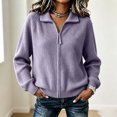thumbnail image 6 of Axdhxbd Zip Up Cardigan Sweaters for Women Double Zipper Open Front Sweater Ribbed Knit Long Sleeve Cardigans Loose Fit Fall Winter Sweater Coats Free Size, 6 of 7
