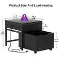 thumbnail image 4 of Homieasy Mini Fridge Stand with Drawer Storage & Sockets, Heavy Duty Mini Refrigerator table with Rolling Cabinet for Dorm, Apartment, Office, Mini Fridge and Microwave Stand,Black, 4 of 9