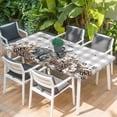 thumbnail image 2 of Rabbits Pine Cone Table Cloths for 5 Foot Rectangle Tables, Sweet Home Texture Grey Plaid Farmhouse Patio Waterproof Elastic Fitted Tablecloths, Washable Rectangular Table Cover for Camping, 2 of 8
