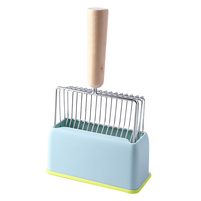 Pala para arena de gatos Kitty, pala de metal con pala profunda, base de mango largo, tamiz de excrementos, elevador de excrementos para gatitos, duradero, grande, azul