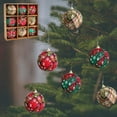 thumbnail image 4 of 9pcs Christmas Handmade Plaid Cloth Wrapped Ball Ornaments - Decorative Balls for Christmas Tree Pendant, Durable Cloth Material with Plaid Pattern, Handmade Craftsmanship, Easy to Hang, A, 4 of 6