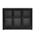 thumbnail image 4 of Yesfashion Mdf U-Shaped Wooden Storage Cabinet with Three Tempered Glass Doors And Adjustable Shelves, Suitable for Living Room, Study Room And Entrance, 4 of 9