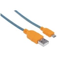 thumbnail image 3 of Manhattan USB Micro-B Data + Charging Cable, Braided, Hi-Speed USB 2.0, Type-A Male to Micro-B Male, 480 Mbps, 3 ft., Blue/Orange, 3 of 5