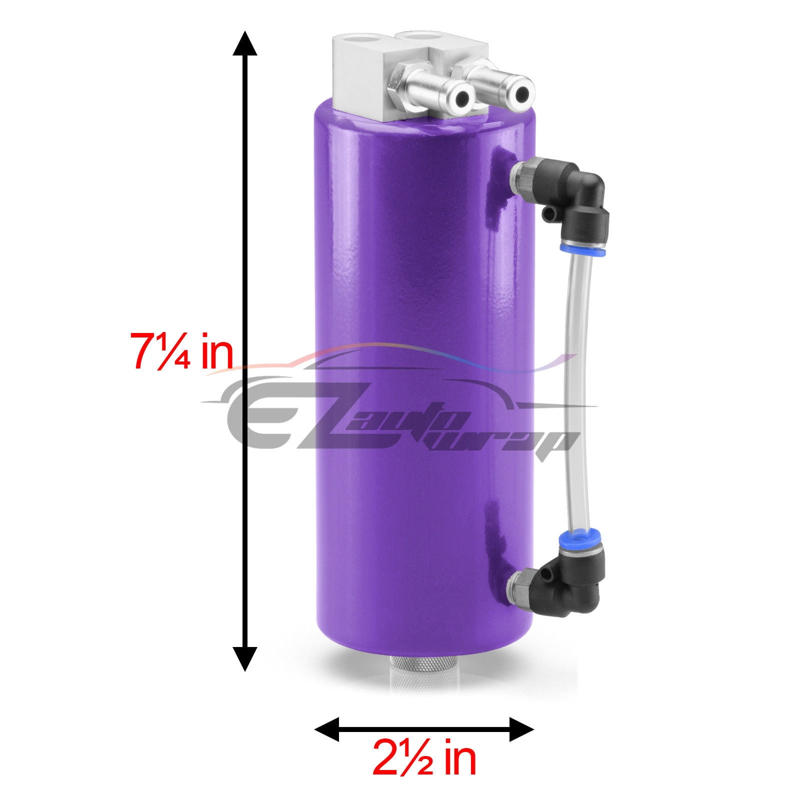 Purple High Capacity Aluminum Engine Oil Catch Tank Reservoir Breather Can  #1