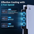thumbnail image 3 of PS5 Cooling Fan,IINE Quiet Cooler Fan with LED Light/Auto Temperature Sensor/USB3.0 Hubs,Cooling Accessories Compatible with PS5 Digital Edition or Discs Edition, 3 of 8