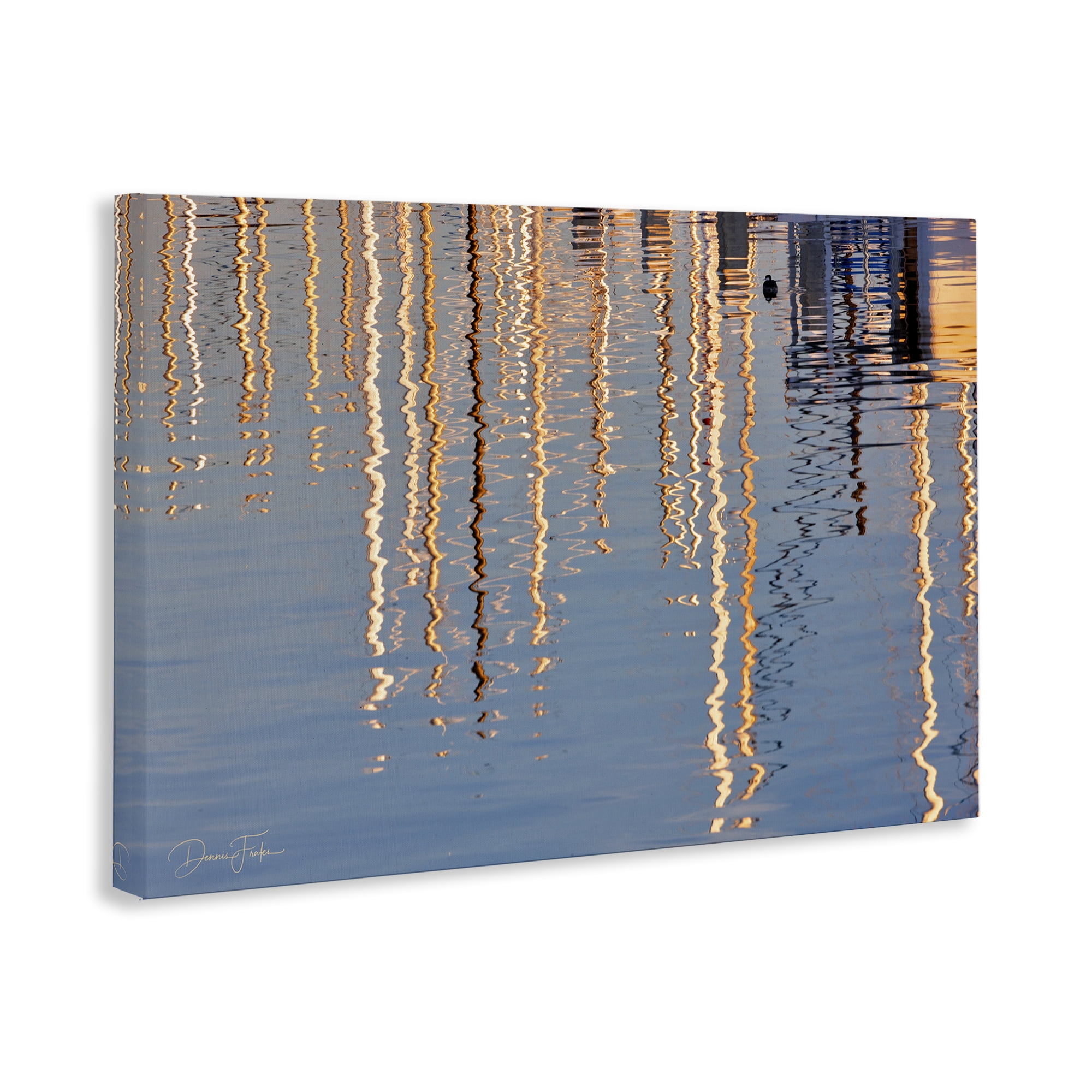 Stupell Industries Beach Post Reflections Coastal Photography Gallery Wrapped Canvas Art Print Wall Art, 45 x 30