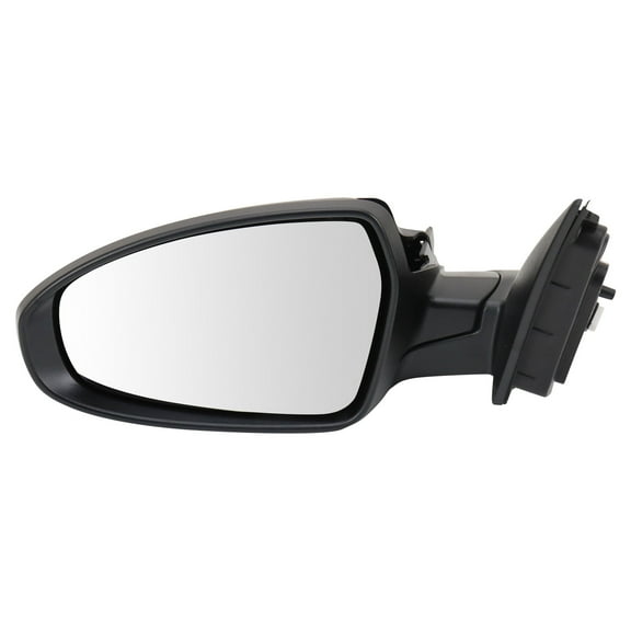 TRQ Driver Side Power Mirror Smooth Black Paint to Match Manual Fold Fits 2019-2023 Kia Forte KI1320226