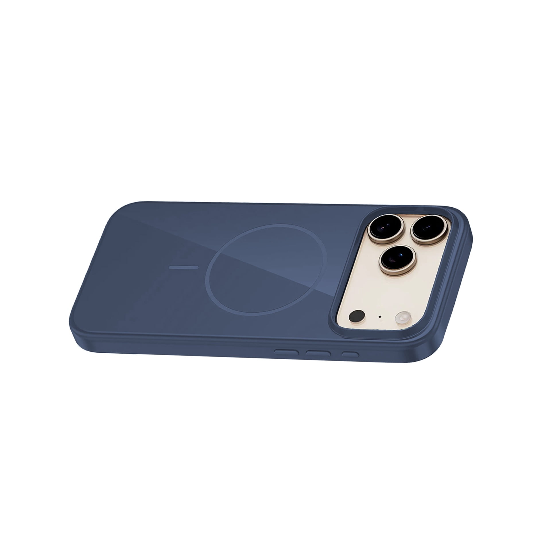 Minimalist Silicone Case with Built-In MagSafe for iPhone 17 Pro Max - Dark Blue