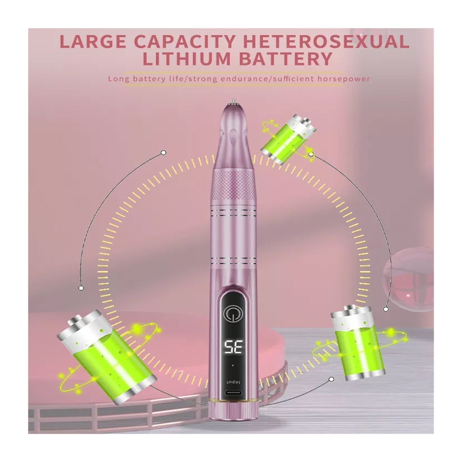 Cordless Electric Nail Drill Machine With LED Display,Professional Efile Nail Drill Kit,Portable Nail Drill For Acrylic Nails ,Low Noise