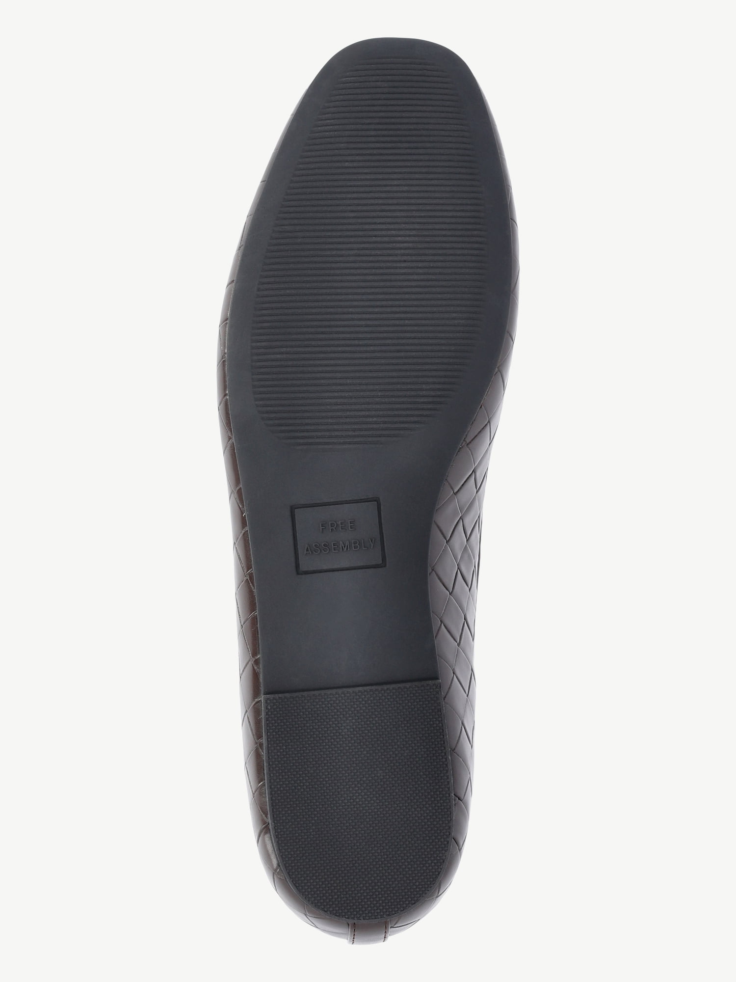 Free Assembly Women's Faux Leather Basketweave Textured Flats, Sizes 6-11