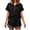 Black, variant on 2 Piece Casual Sets Short Sleeve Half Zipper Sweatshirt and Shorts Sweatpants Matching Sweatsets