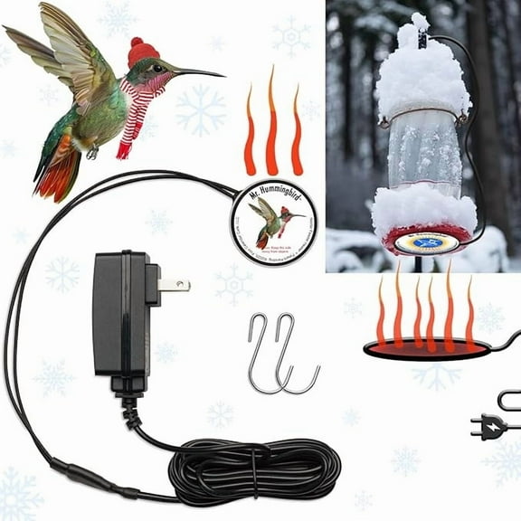 Comefolife Hummingbird Feeder Heater, Heated Hummingbird Feeders for Outdoor, Bird Feeder Heater Attaches to Bottom Feed Hummingbirds in Freezing Weather Winter Outdoor Garden