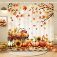 thumbnail image 4 of FRAMICS 16-Piece Fall Harvest Thanksgiving Shower Curtain Sets with Rugs, Maple Leaves Pumpkin Bathroom Sets, Waterproof Fabric Bathroom Curtain Decor with Hooks, 4 of 9