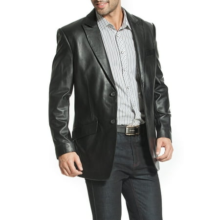 BGSD Men's Ben 2-Button Lambskin Leather Blazer (Short)