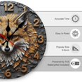 thumbnail image 2 of Wall Clock Decorative - Rustic Brown Fox Print 2D Vintage Wall Clocks Battery Operated Silent Non-Ticking for Bedroom, Living Room, Kitchen, Office, Classroom, 10 Inch, 2 of 7