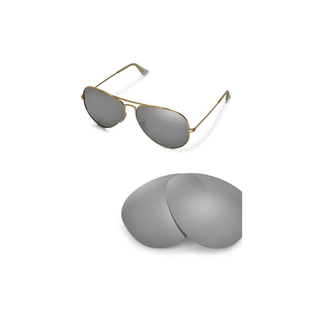 Walleva Titanium Polarized Replacement Lenses For Ray Ban Aviator Large Metal Rb3025 62mm Sunglasses Walmart Com Walmart Com