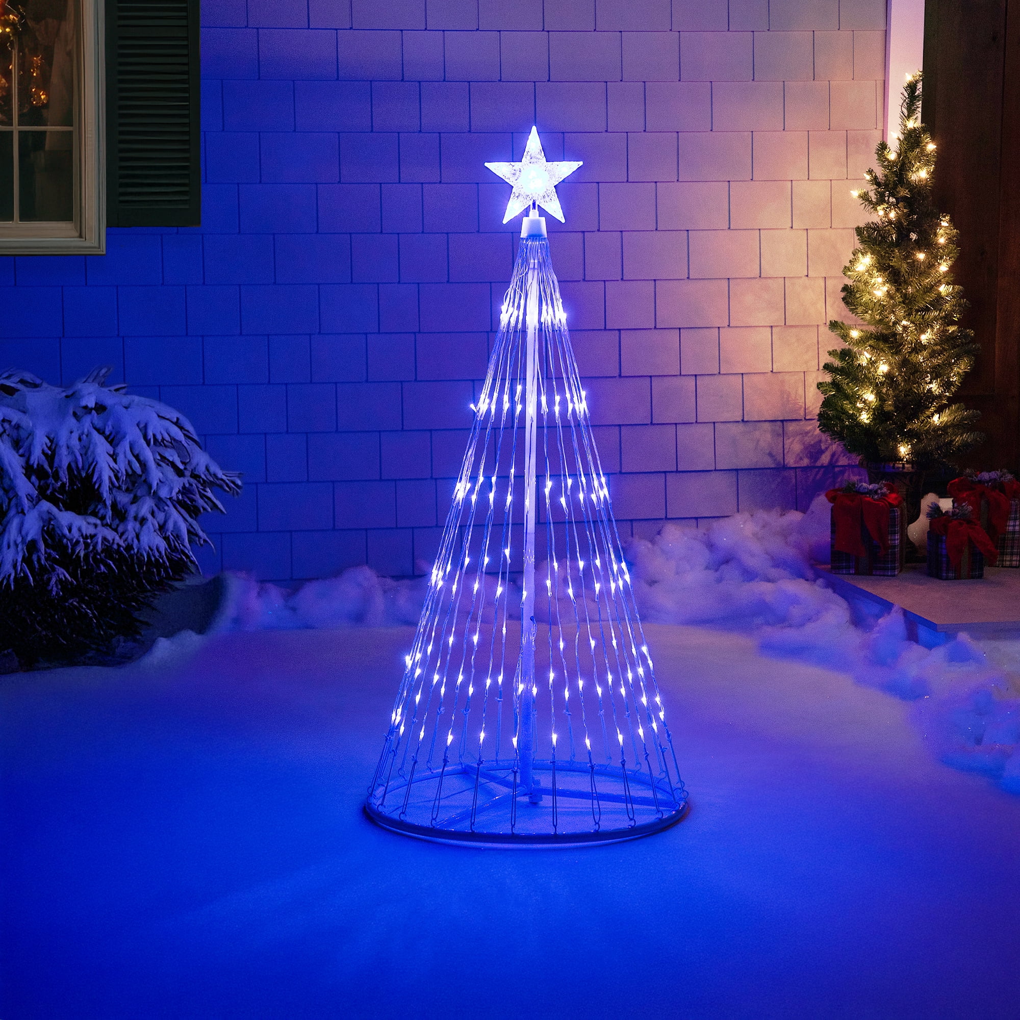 4' Blue LED Lighted Christmas Tree Cone Outdoor Yard Decor