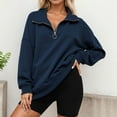 thumbnail image 2 of SUYOLL Women's Hoodies Casual Stand Collar Loose Fit Zip Up Jacket Daily Wear Vacation Fall Winter Versatile Comfortable Lightweight Sweatshirt Hoodie Pullover Tops, 2 of 5