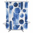 thumbnail image 2 of Abstract Color Block Shower Curtain for Bathroom Decor, Blue White Geometric Modern Art Waterproof Fabric Shower Curtain, 72"x96" Set with 12 Hooks, 2 of 9