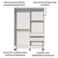 thumbnail image 4 of Ropero Closet Madesa Luke 2 Puertas 1 Espejo y Pies Blanco, 4 of 7