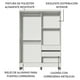 thumbnail image 4 of Ropero Closet Madesa Luke 2 Puertas 1 Espejo y Pies Blanco, 4 of 7
