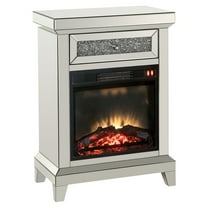 ACME Noralie Fireplace in Mirrored and Faux Diamonds