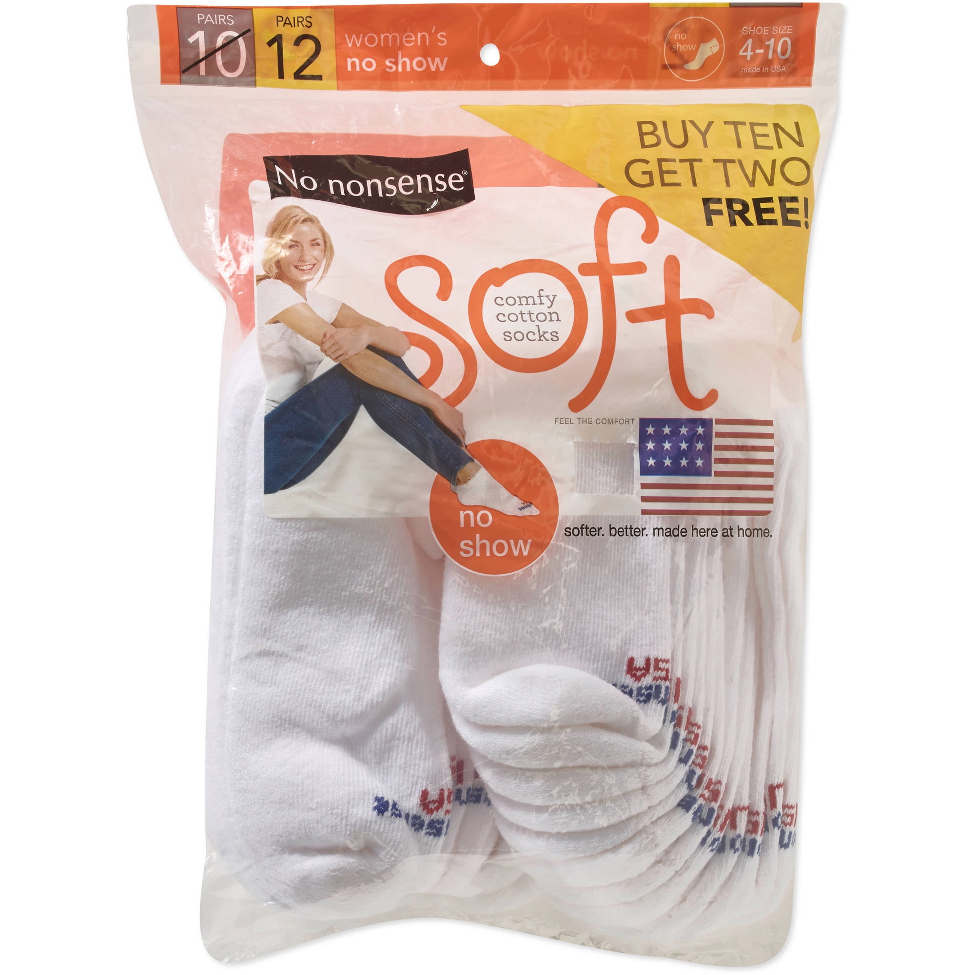 Women's Solid No Show Socks, 12pk 