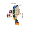 thumbnail image 2 of VERDANVERSE Crystal Rhinestone Magpie Brooch with Enamel Alloy Flower for Clothing Decoration, 2 of 6