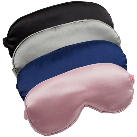 4 Pack Sleeping Masks Soft Satin Silky Eye Cover Elastic Strap Blindfold Effective Shading Night Eyeshade for Women Men