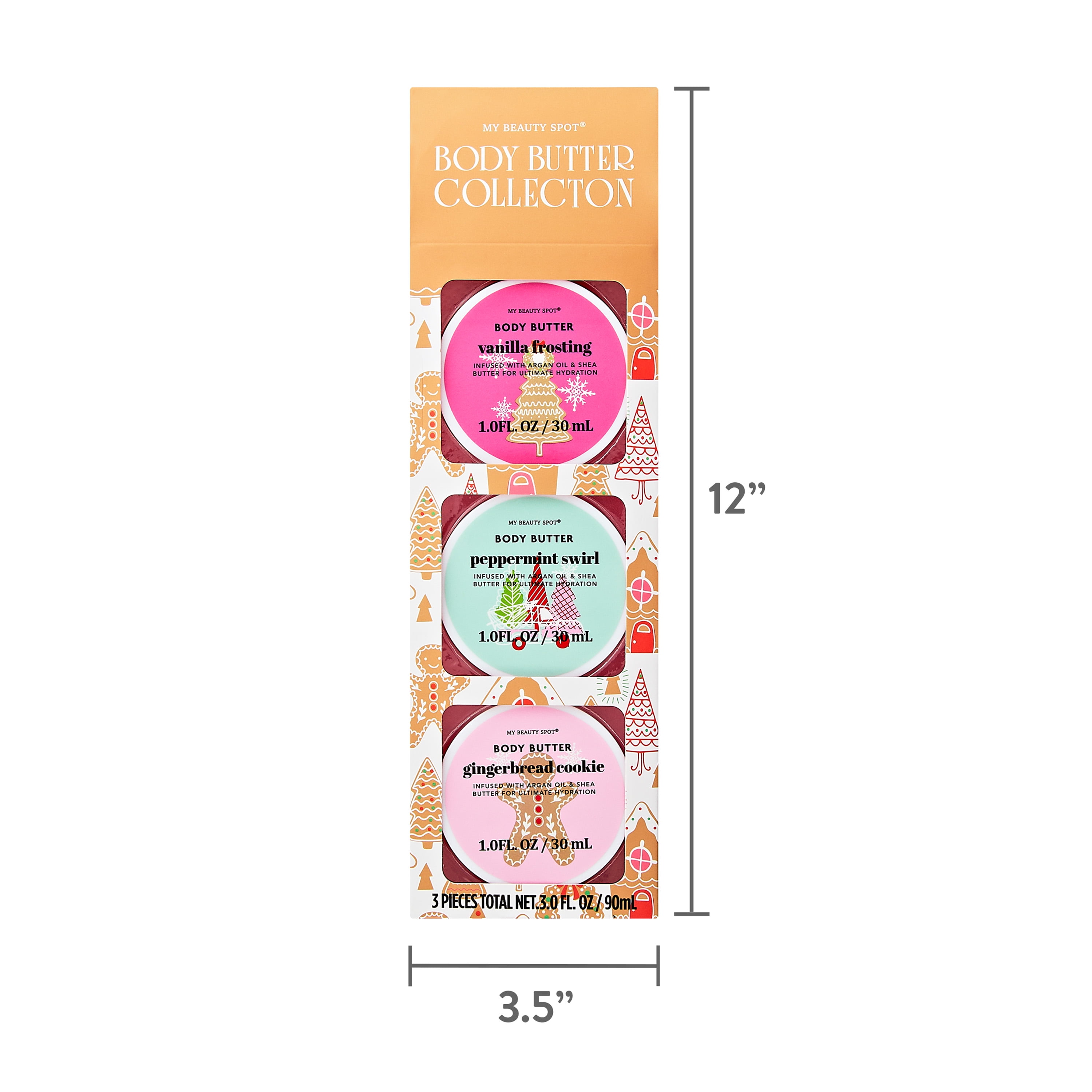 My Beauty Spot Gingerbread Body Butter 3-Pack,  Rich Moisturizer for Teens & Adults (New)