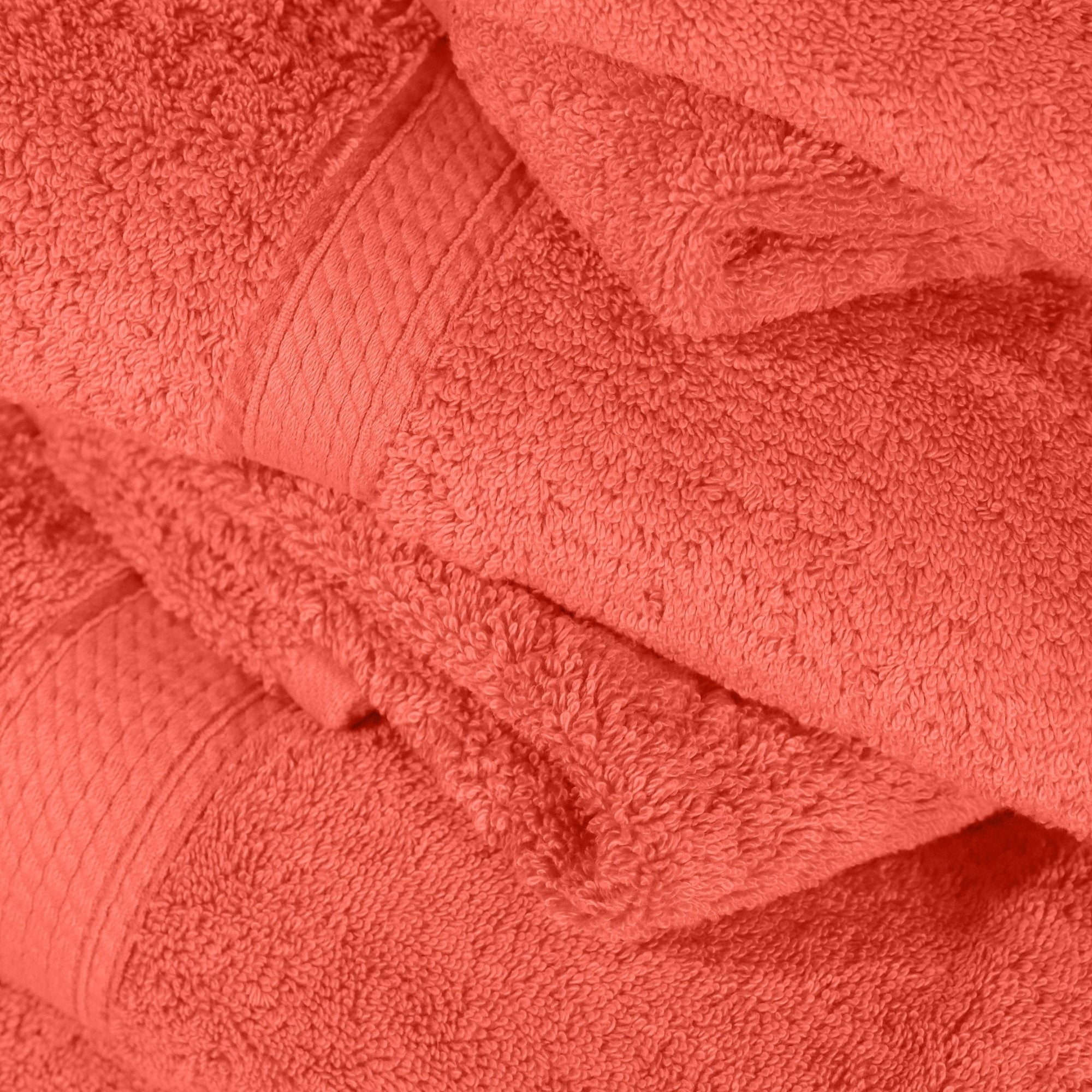 Superior Madeline Egyptian Cotton Ultra-Plush 12-Piece Towel Set, Coral