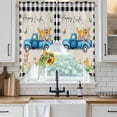 thumbnail image 6 of Black Plaid Easter Swag Valances for Windows 2 Pack, Kitchen Window Curtains 36 Inch Length, Truck Spring Floral Bunny Animals Rustic Privacy Swag Curtains for Living Room/Bathroom 36"x36", 6 of 8