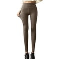 thumbnail image 1 of Gibobby Pantalones deportivos transpirables de otoño e invierno para mujer, pantalones de malla para Yoga y Fitness, pantalones cortos de Yoga, versiones cepilladas y polares（Café， XL), 1 of 5