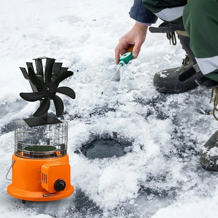 

Joliann Mini Fireplace Fan Stay Warm Quick Rotation Useful Ice Fishing 7 Blade Heat Powered Mini Stove Fan