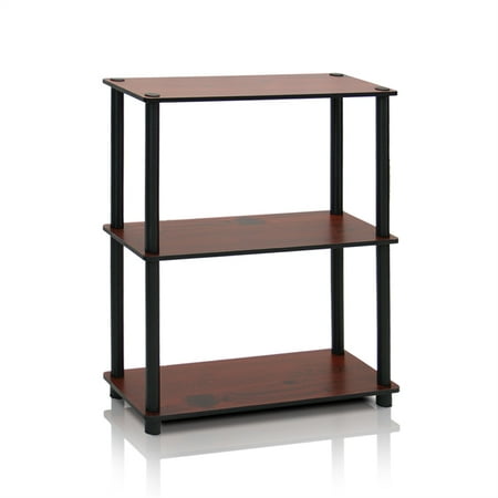 Furinno 10024DC/BK Turn-N-Tube 3-Tier Compact Multipurpose Shelf Display Rack, Dark Cherry