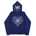 thumbnail image 1 of Sudaderas casuales de araña Y2k oscuras europeas y americanas para hombres y mujeres, sudaderas con capucha, parejas góticas, sudaderas con cremallera de gran tamaño Harajuku, 1 of 5