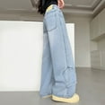 thumbnail image 5 of Girls Pants,Stylish Girls Cargo Jeggings Autumn Fashion Loose Fit Wide Leg Denim Pants Casual,Girls Jeans,02 Blue,11-12 Years, 5 of 9