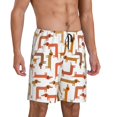 thumbnail image 2 of Balery Dachshund Dog Pantalones cortos de pijama de punto de algodón para hombre con cinturilla y bolsillos-Large, 2 of 6