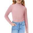 thumbnail image 6 of yoeyez Girls Boys Long Sleeve Basic Shirts High Neck Candy Color Pullovers Tops Lightweight Loose Fitted Soft T-shirts for Children Spring Clothes Gray 8-10 Years, 6 of 6