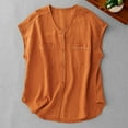 thumbnail image 2 of UVEASISHA Cotton Linen Vest for Women Sleeveless V Neck Button Down Cardigan Baggy Summer Casual Vacation Clothes Orange XL, 2 of 7