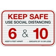 thumbnail image 1 of Keep Safe Use Social Distancing Sign, 12x18 Reflective Aluminum EGP, 1 of 8