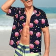 thumbnail image 4 of Uemuo Cartoon Donut Planets Printed Regular Fit Short Sleeve Casual Hawaiian Shirt for Men,Aloha shirt,Tropical shirt,Floral print shirt,Vacation Beach shirt-XX-Large, 4 of 9