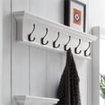 thumbnail image 3 of Home Wall Decorative Antique Brass Hardware 6 Hook Coat Rack - Classic White, 3 of 6