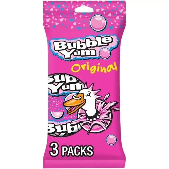BUBBLE YUM Original Flavored Chewy, Bubble Gum Pack, 8.46 oz (3 Count)