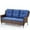 Blue, variant on Bellefurn Patio 3 Seater Sofa Wicker Outdoor Couch,Patio Furniture Sofa with Thick Cushions for Outdoor,Backyard,Porch