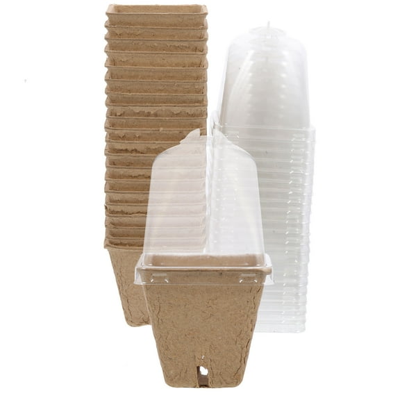 20pcs Small Paper Planter Pots with Cover for Nursery Garden and Gardening Plants