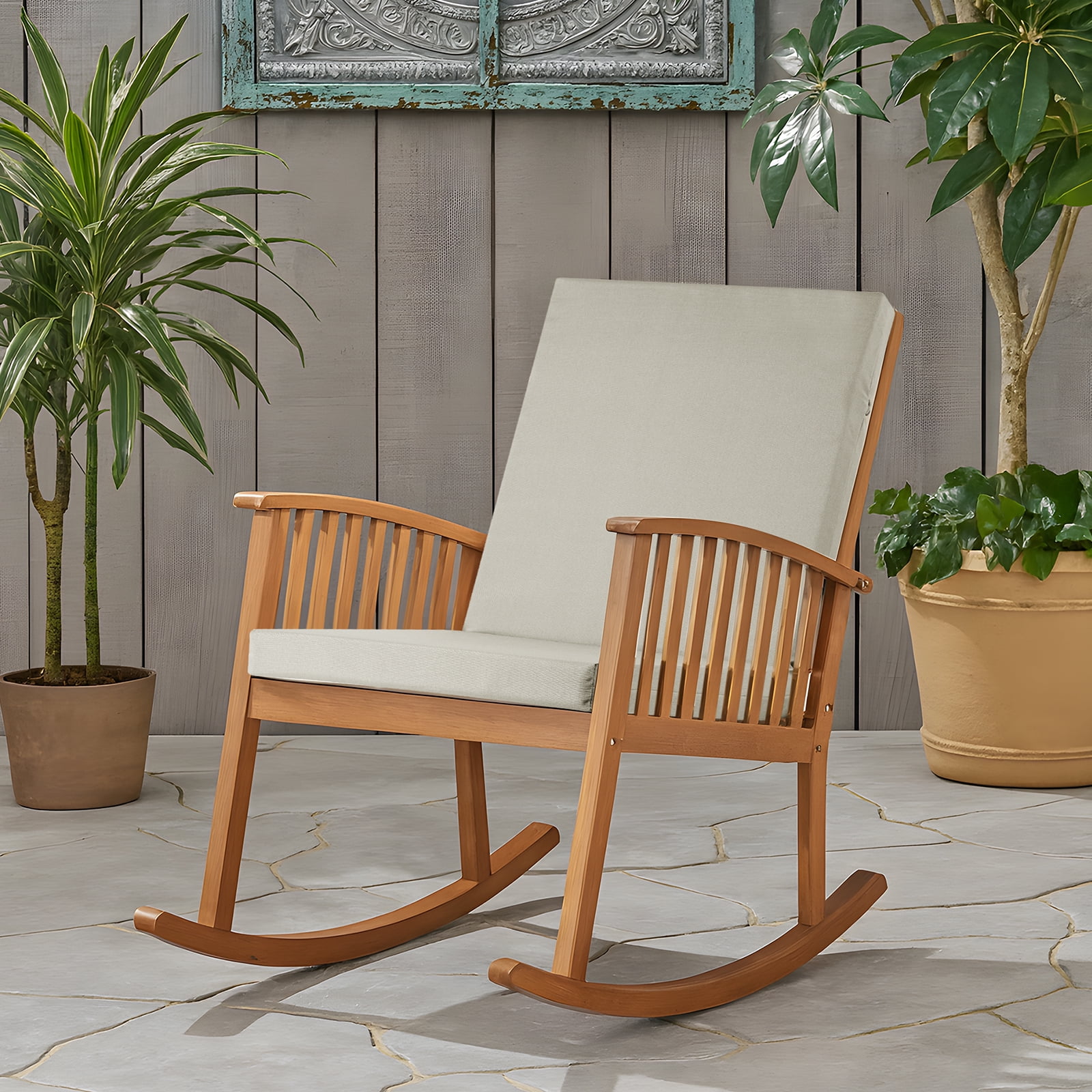 Outdoor Chair Cushions, Thick Patio Seat Cushions Outdoor Chair Pads, 42"L x 18"W Rectangle Waterproof Outdoor Chair Cushion Garden Sofa Couch Chair Pads, Premium Comfortable, Gray