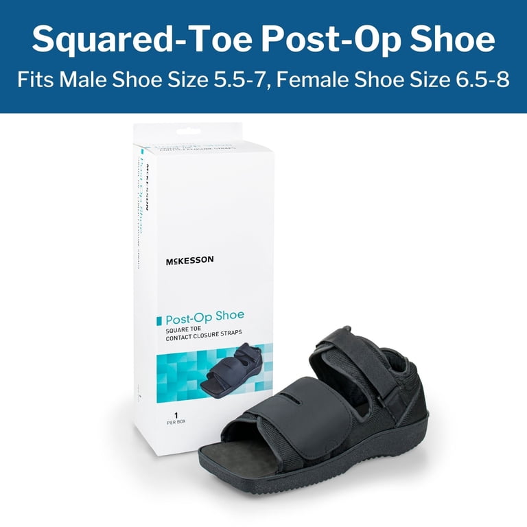 m☆o  McKesson Post-Op Shoe, Contact Closure Straps, Black, Size Small