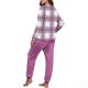 thumbnail image 5 of Conjunto de pijama informal de invierno para mujer, de doble cara, con cuello redondo estampado, manga larga, top anudado a mano, pantalones con cordón ajustable, ropa de casa, blusa de poliéster., 5 of 7