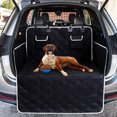 thumbnail image 1 of Protector de maletero de coche universal para perros con alfombrilla de protección lateral para perros, cubierta de maletero para todos los coches, fácil de limpiar, negro. Afortunado Sencillez, 1 of 5
